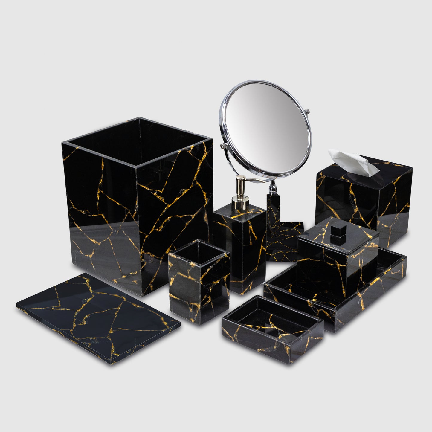 Obsidian Gold Bath Set