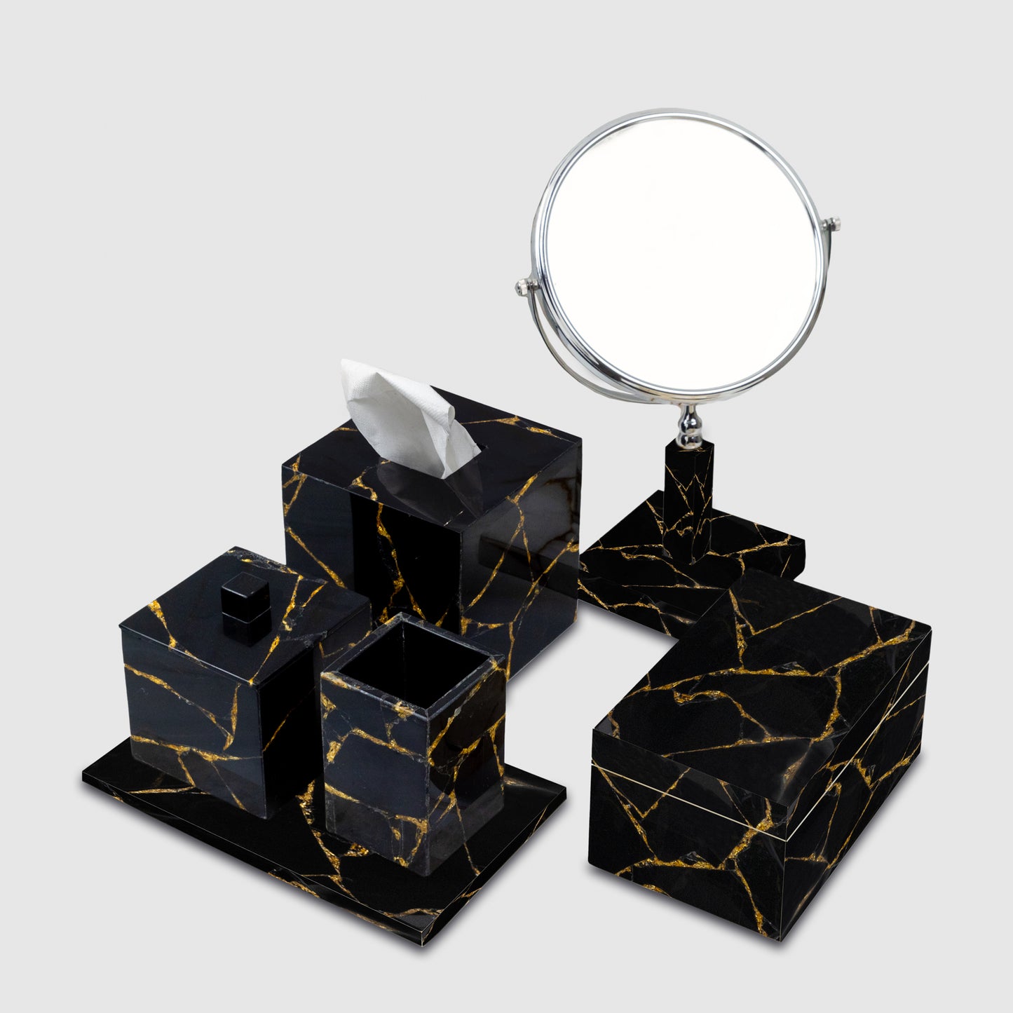 Obsidian Gold Vanity Set