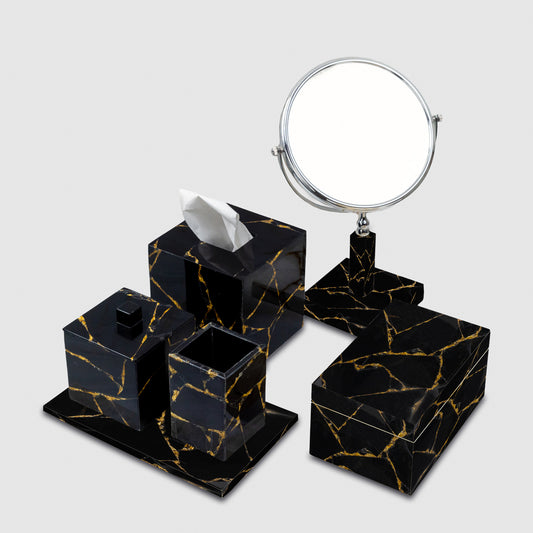 Obsidian Gold Vanity Set