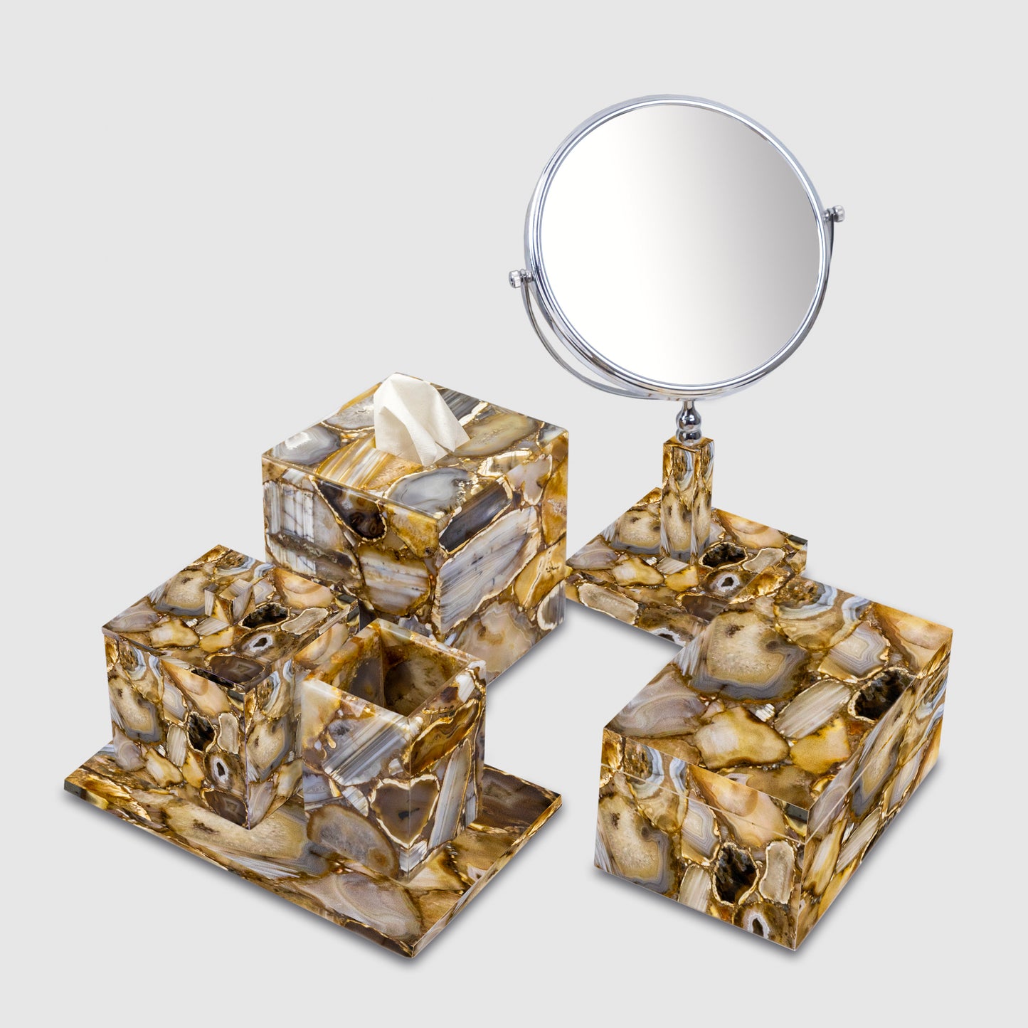 Brown Agate Vanity Set