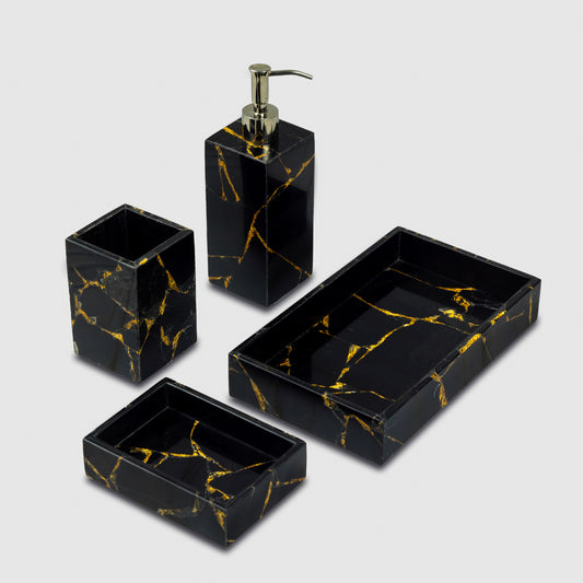 Obsidian Gold Essential Bath Set