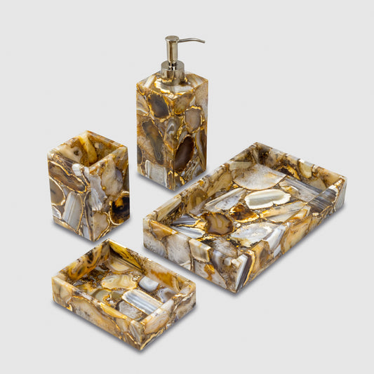 Brown Agate Essential Bath Set